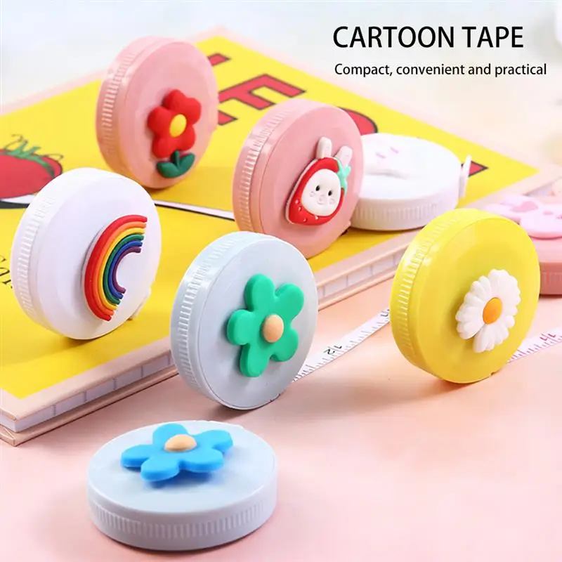 

Cartoon 150cm/60" Tape Measures Portable Retractable Ruler Children Height Ruler Centimeter Inch Roll Sewing Tailor Tape Measure