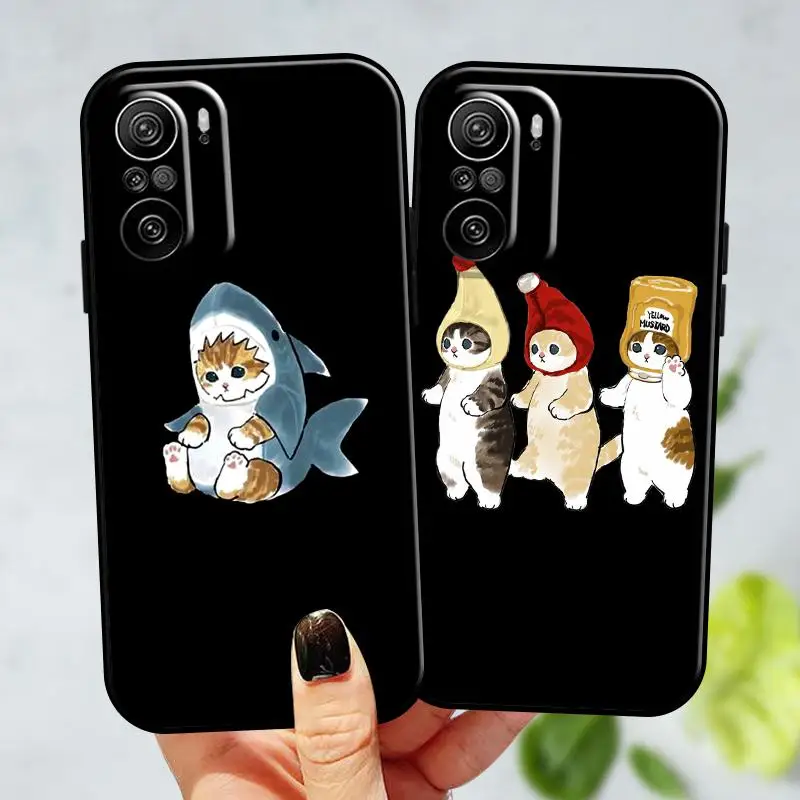 

Cute Cartoon Cat Phone Case For XiaoMi 11 10 Pro 11 Lite 9SE Mi CC9 Note Ultra CC9e 10S Vzxz Funda Silicone Soft Elecom Slot
