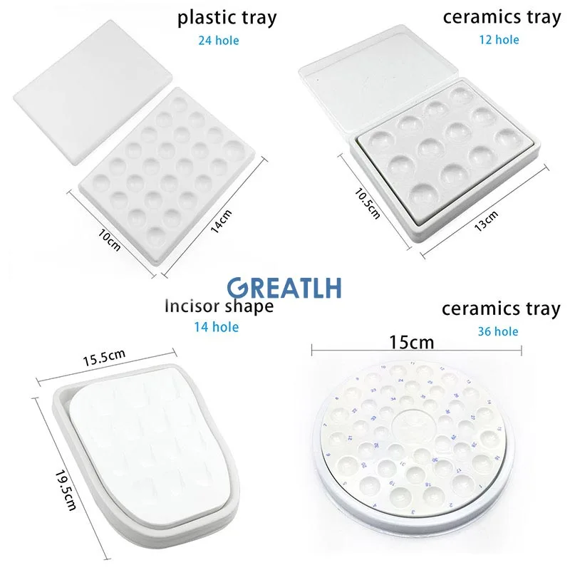 Dental Laboratory Porcelain Watering and Thermal Insulation Moisturizing Porcelain Plate Palette with Tooth Tools