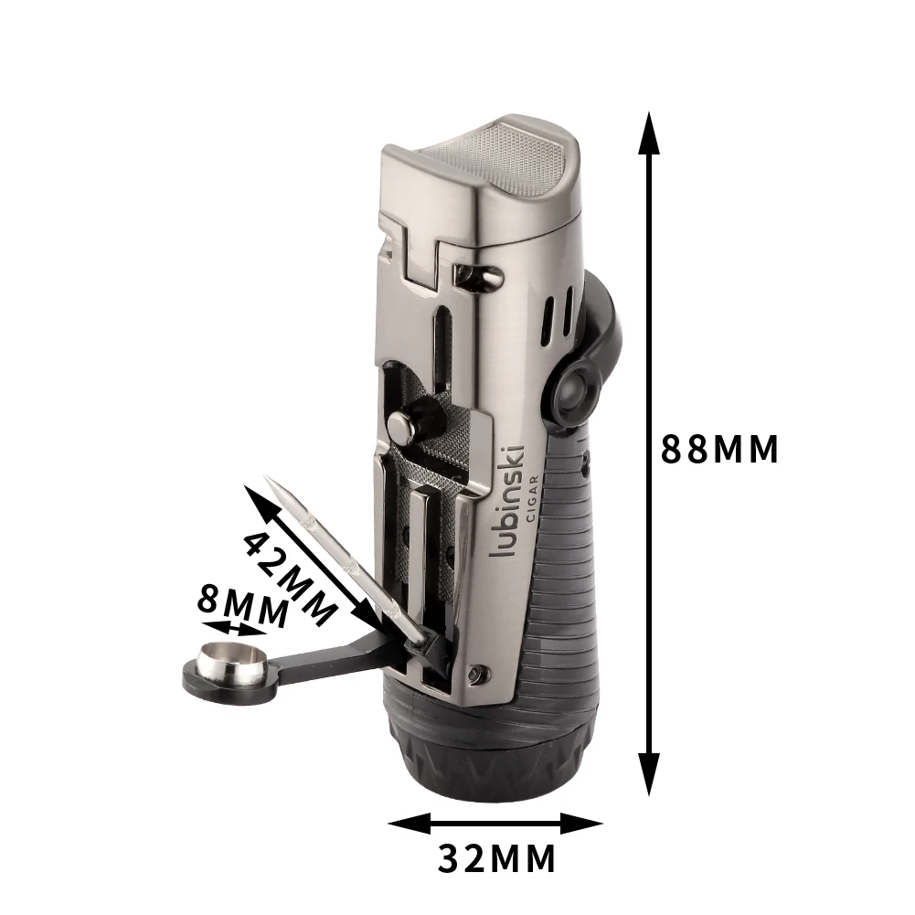 Металлическая сигаретная Зажигалка Lubinski с синим пламенем и иглопробивкой