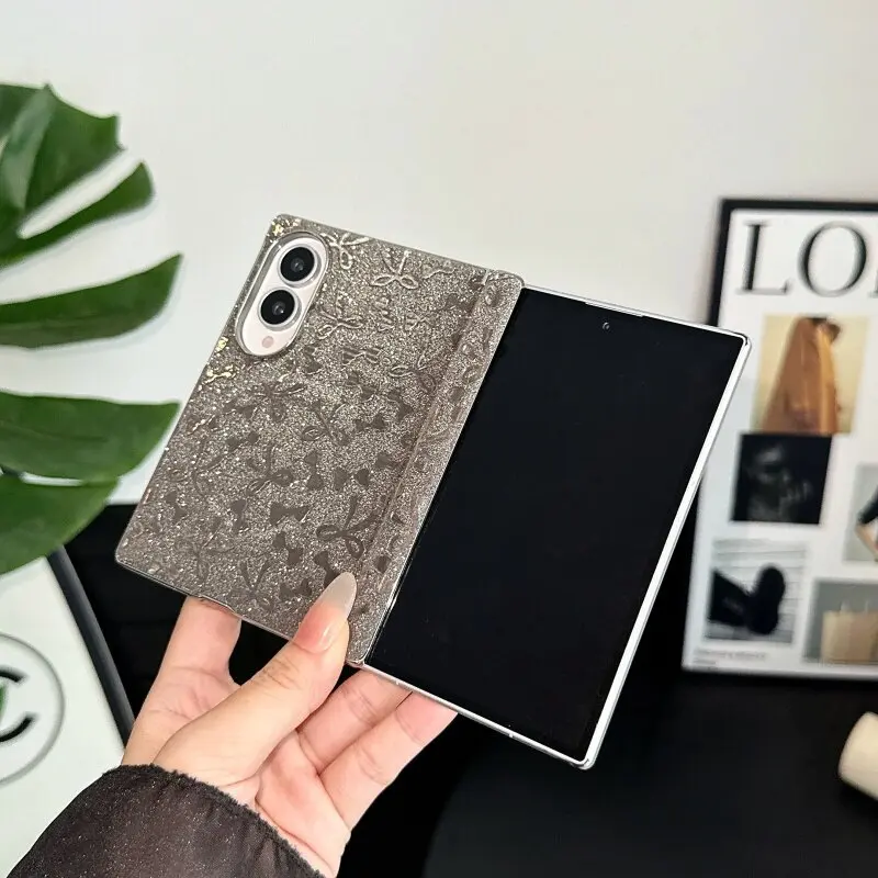 Чехол для Samsung Galaxy Z Fold 8 с блестящим бантом, текстурированным покрытием, защитой шарнира и магнитным креплением для Galaxy Z Fold8 (art.: 3920dcffc1446) - 3920dcffc1446