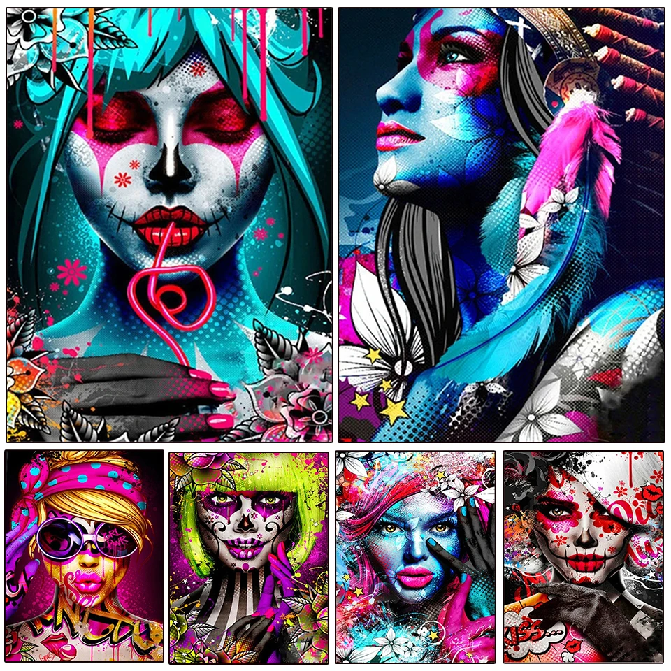 5ddiyалмазная живопись 2024 ужас для девушек все квадраты/круглые серии вышитые