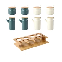 68 pcs set ceramic seasoning pot set kitchen household salt shaker seasoning box spice setsugar seasoning pot spice set bottle