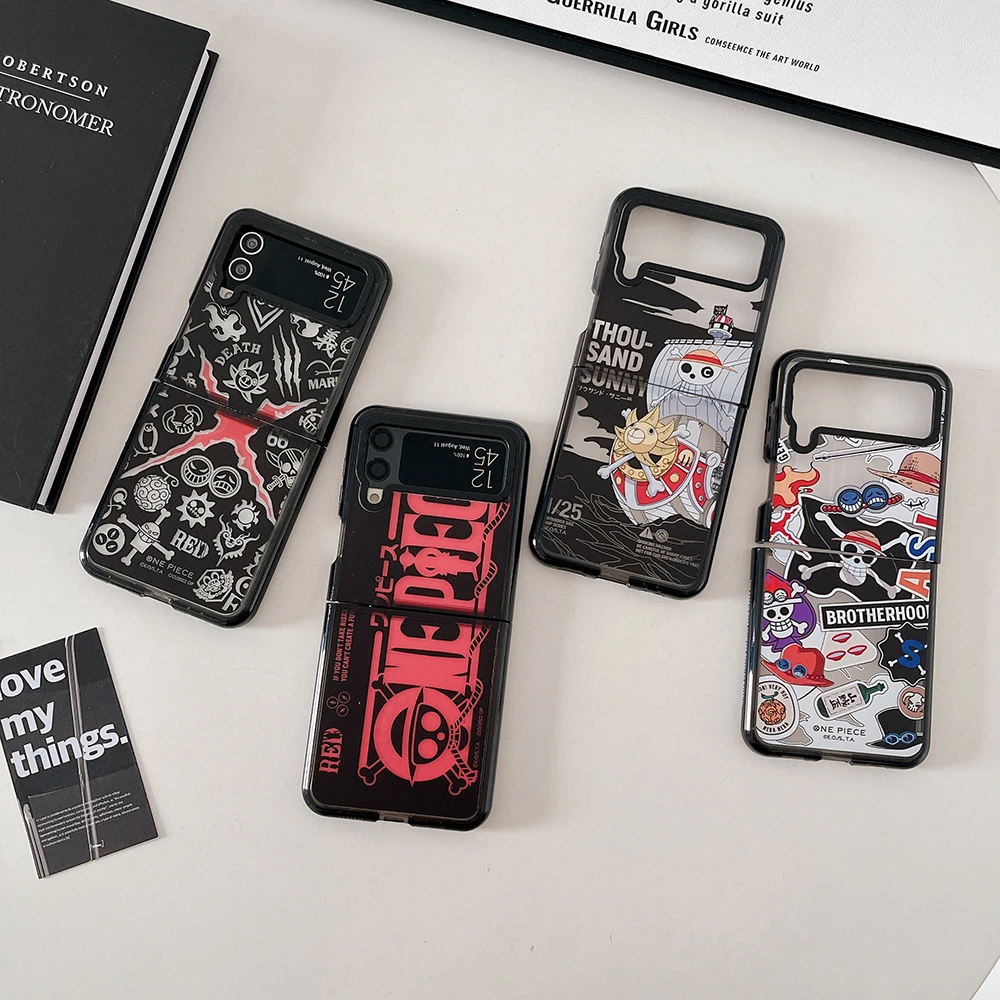 

Luxury Cartoon Anime Ones Pieces Phone Case for Samsung Galaxy Z Flip 3 4 Z Flip 5 Hard PC Anti-drop Cover Funda