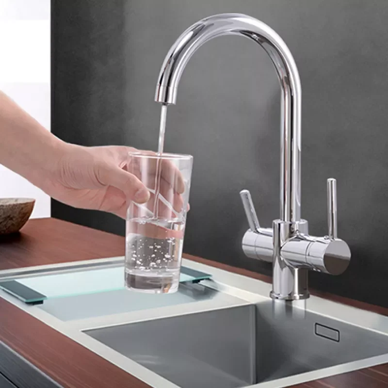 

drinking Water Purification Tap Beige&Chrome Kitchen sink Faucet mixer Design 360 Degree Rotation filtered Kitchen Faucet