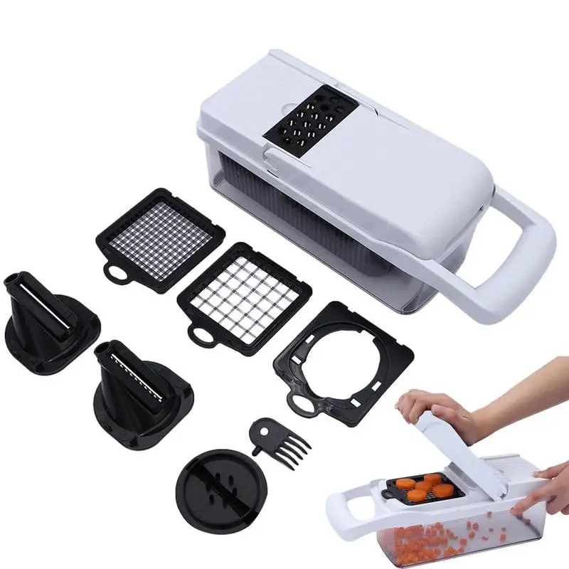 

Vegetable Chopper Multi-Function Food Chopper With Container Kitchen Manual Food Processor Vegetable Chopper With 5 Blades