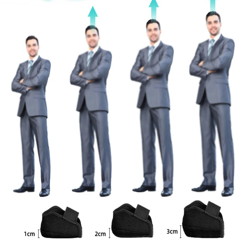 Heel Protective Sleeve Increased By 1 2 3 CM, Heel Pad Hook And Loop Silicone Anti-slip Half Pad Anti-cracking Foot