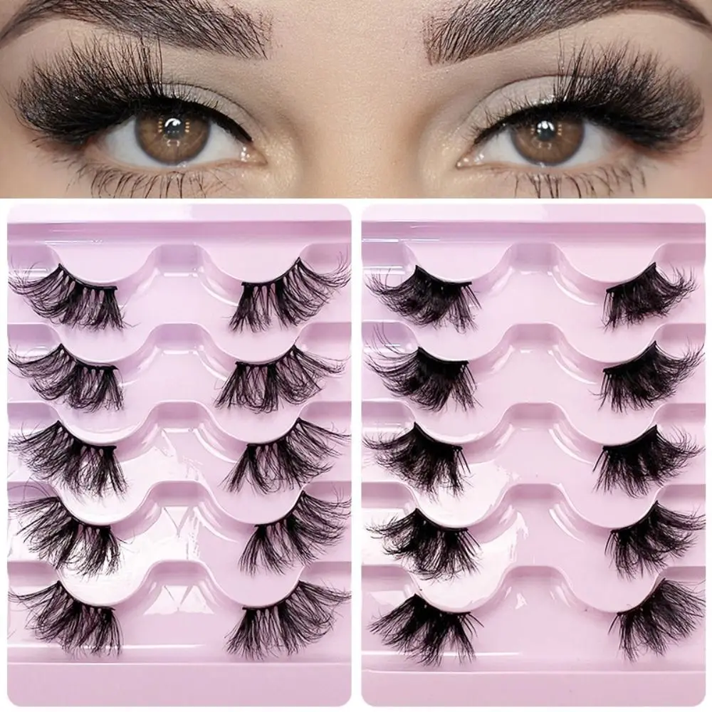 

5 Pairs Half Lashes Natural False Eyelashes Invisible Band Half Fake Lashes 3D Mink Lashes Eyelash Extension Mink Fake Eyelashes