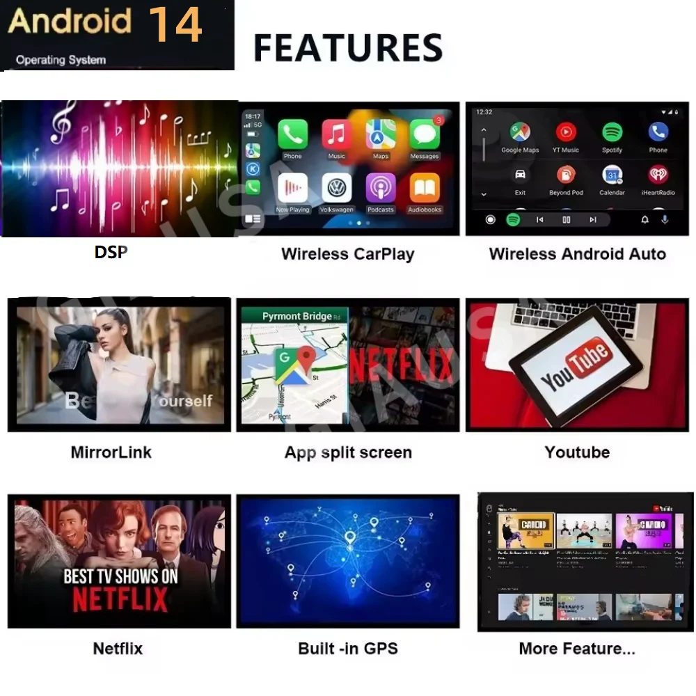 Автомобильный радиоэкран Android 14 для Bentley Flying Spur Continental GT 2012-2019 GPS-навигатор