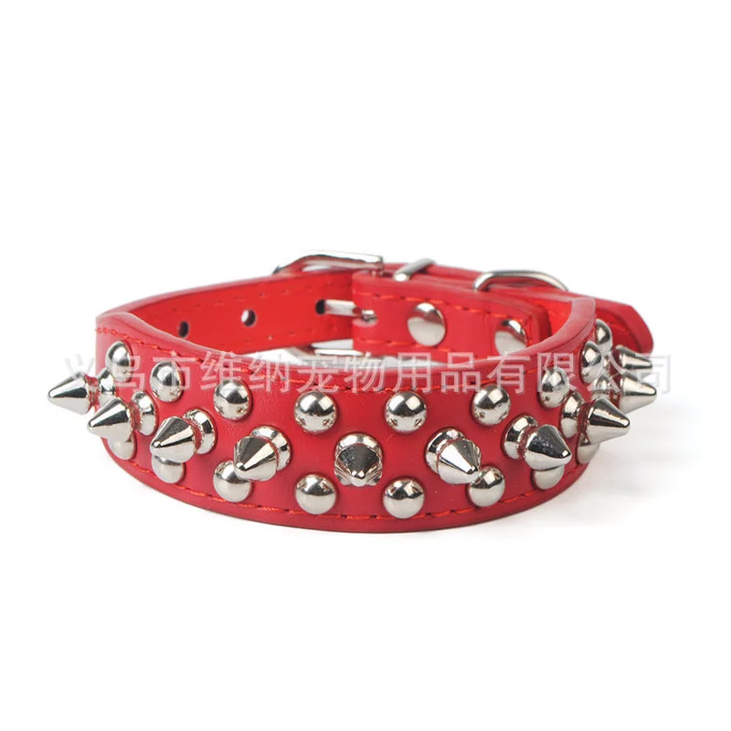 Собачий ошейник в стиле панк Круглый собачий с заклепками ремешок на шею для