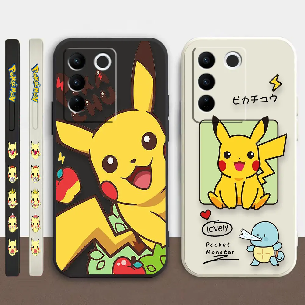 

Case For VIVO S1 S5 S6 S7 S9 S9E S12 S15 S16E T1 T2X V15 PRO 5G Colour Simple Liquid Silicone Case Cartoon p-Pokemon p-Pikachu