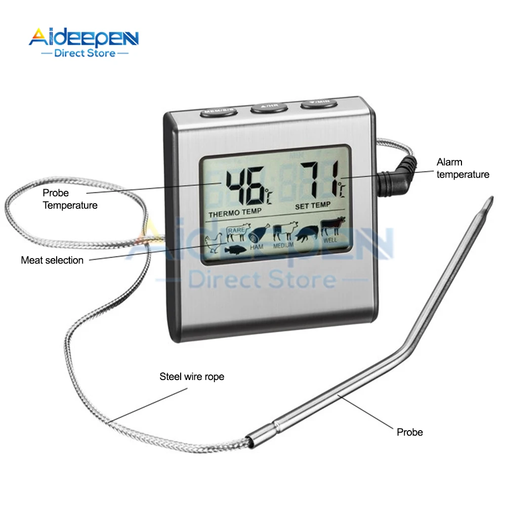 Digital Chef Thermometer Pastry Cooking Grill for Oven °C/°F Conversion LCD Kitchen Meat BBQ 0-300℃
