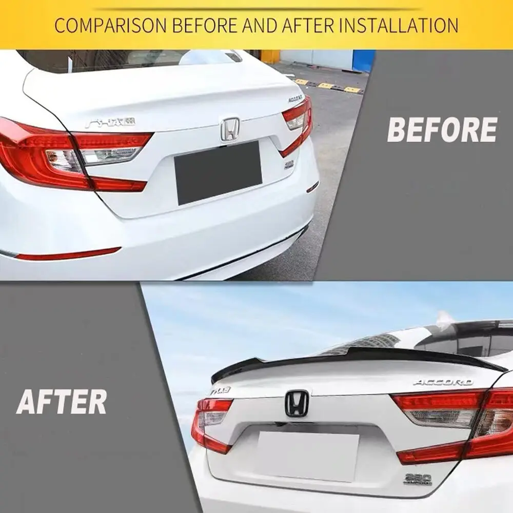 Для 2018-2022 Honda Accord глянцевый черный окрашенный JDM спойлер заднего багажника крыла