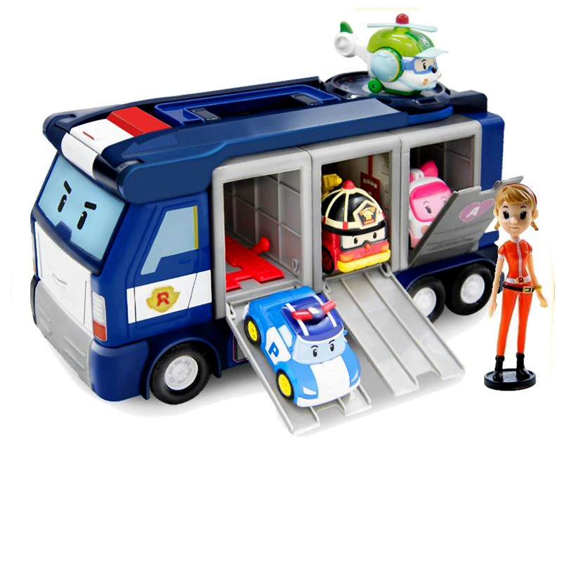 

Silverlit Robocar Korea kids Toys Robot Poli Roy Haley Anime Metal Action Figure Cartoon Toy Car For Children Best Gift