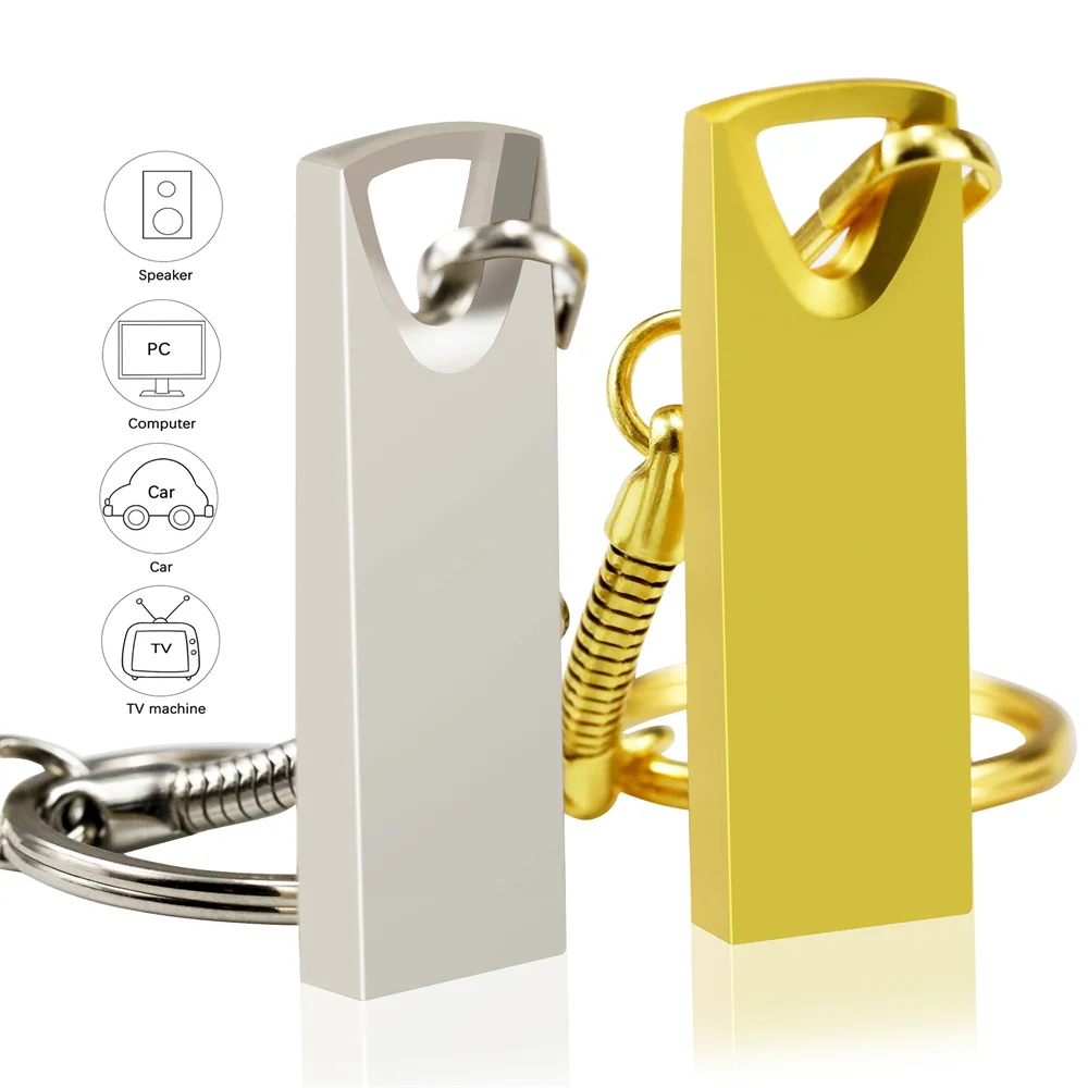

Gold silver USB flash drive Mini metal Pen drive Waterproof Pendrive Silver Memory stick 64GB 32GB 16GB Best gifts