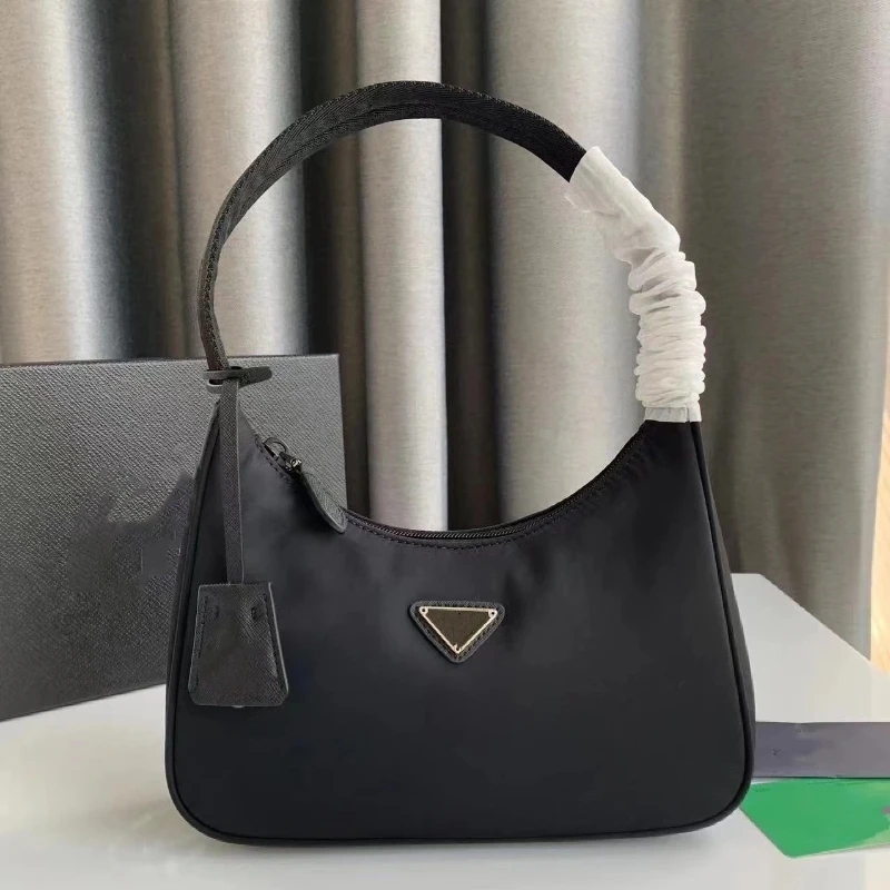 

Нейлоновые женские сумки на плечо, Роскошный дизайнерский брендовый Дамский саквояж под подмышку, Дамская черная сумочка, оригинальный новый кошелек, кошелек высокого качества