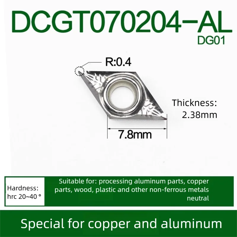 

DCMT 070204 DCMT 070208 DCMT11T304 DCMT11T308 Токарная вставка DCMT Твердосплавные вставки Лезвие токарного станка с ЧПУ для токарного станка из нержавеющей стали