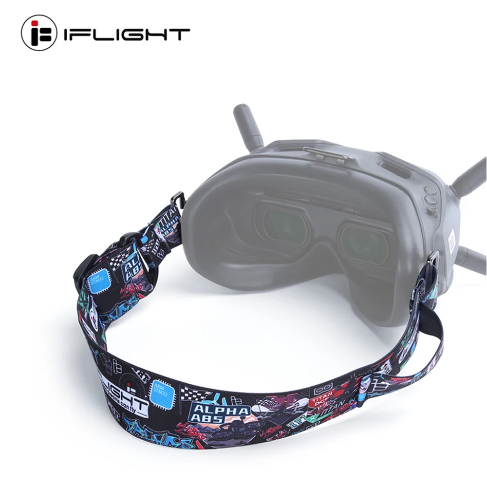 

Повязка на голову для очков IFlight FPV, регулируемый головной ремень с держателем батареи для очков Fatshark для дрона на дистанционном управлении/очки DJI FPV/Другое