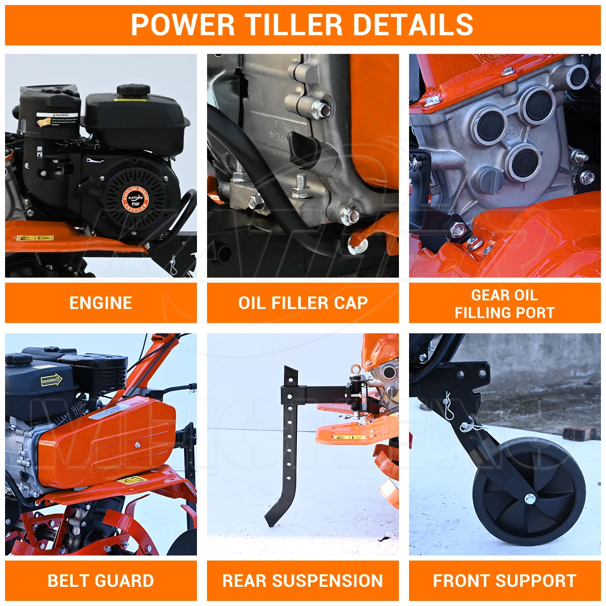Фото Мотокультиватор с ременным приводом 7HP 7.5HP KATHER LONCIN ZONSEN RATO SHINERAY DUCAR, цепной культиватор для фермерских хозяйств №5