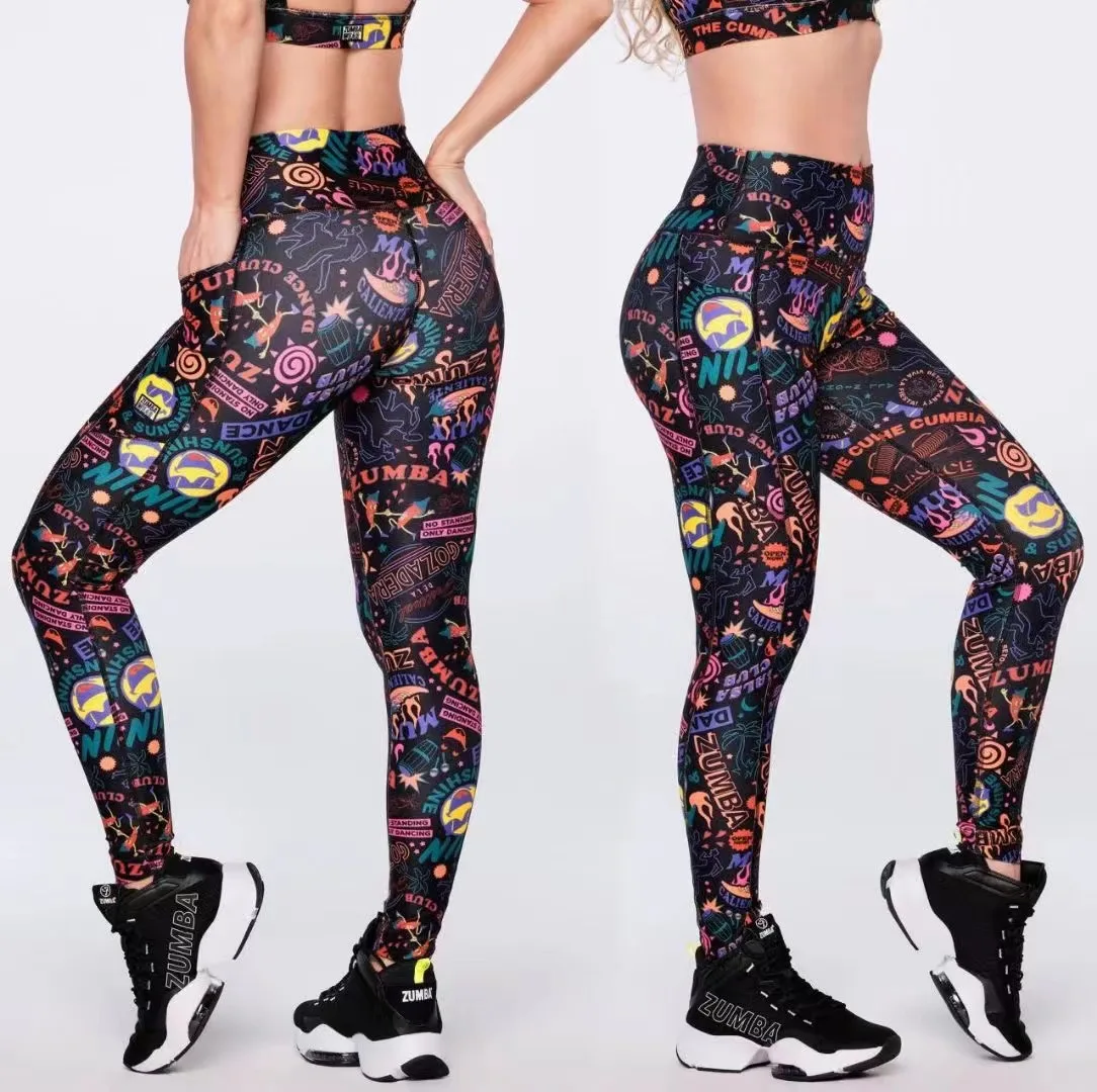Одежда Zumba новинка дешевая Женская одежда штаны для йоги аэробика бега красивая