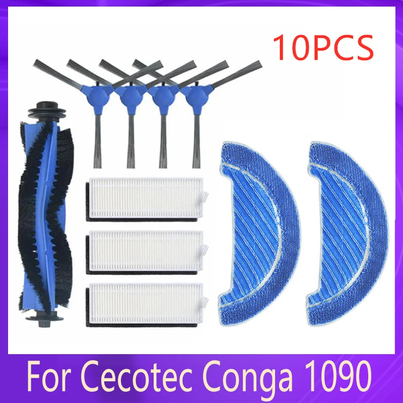 

Запчасти для робота Cecotec Conga 1090 1790, основная и боковая щетки, фильтр НЕРА, швабра