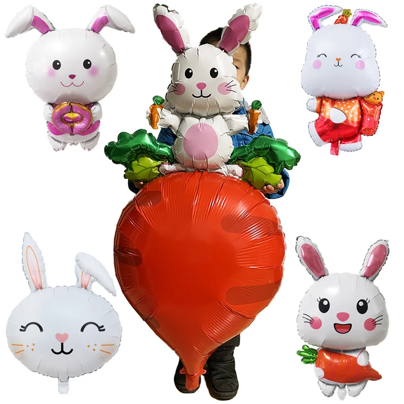 

Easter Decorations 2023 Rabbit Bunny Balloon Carrot Foil Balloons Cartoon Chick Ballon Home Supplies Decor