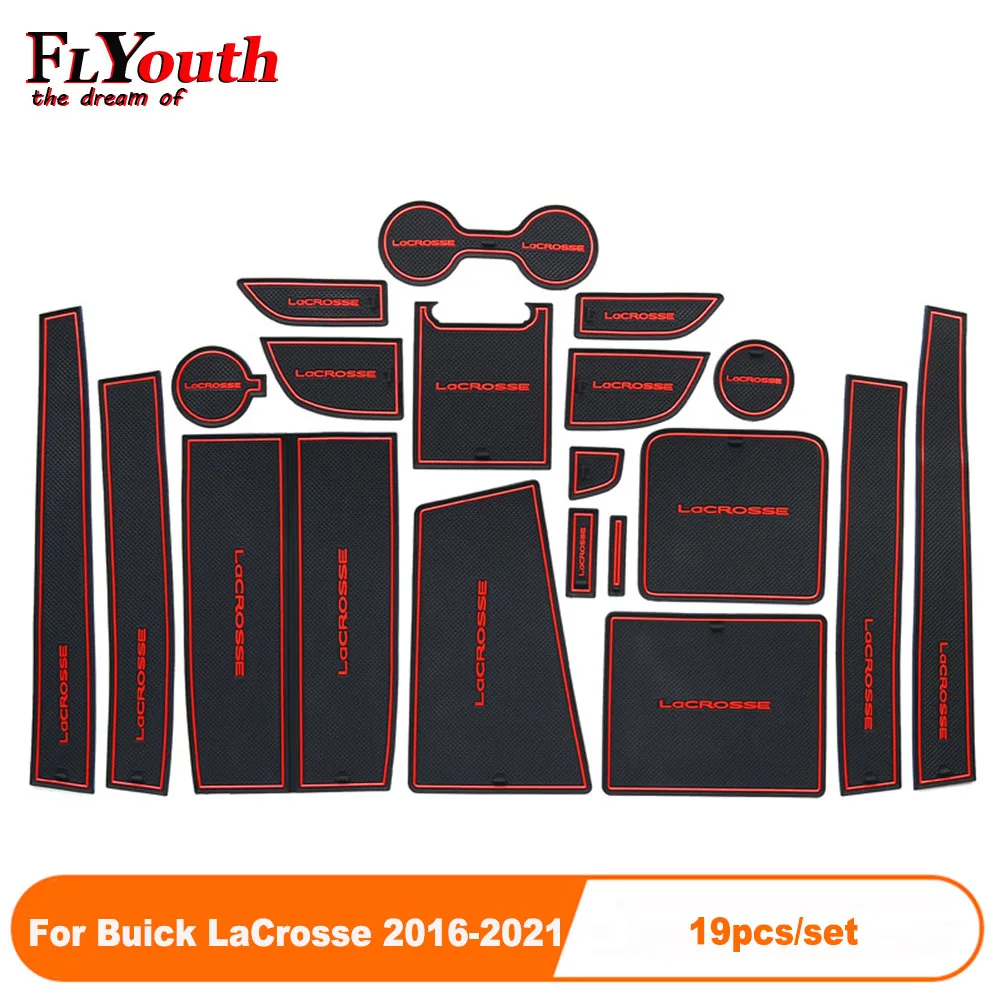 

19Pcs/Set Car Door Groove Mat For Buick LaCrosse 2016-2021 Auto Anti-Slip Cup Mat Non Slip Door Gate Pad Car Accessories