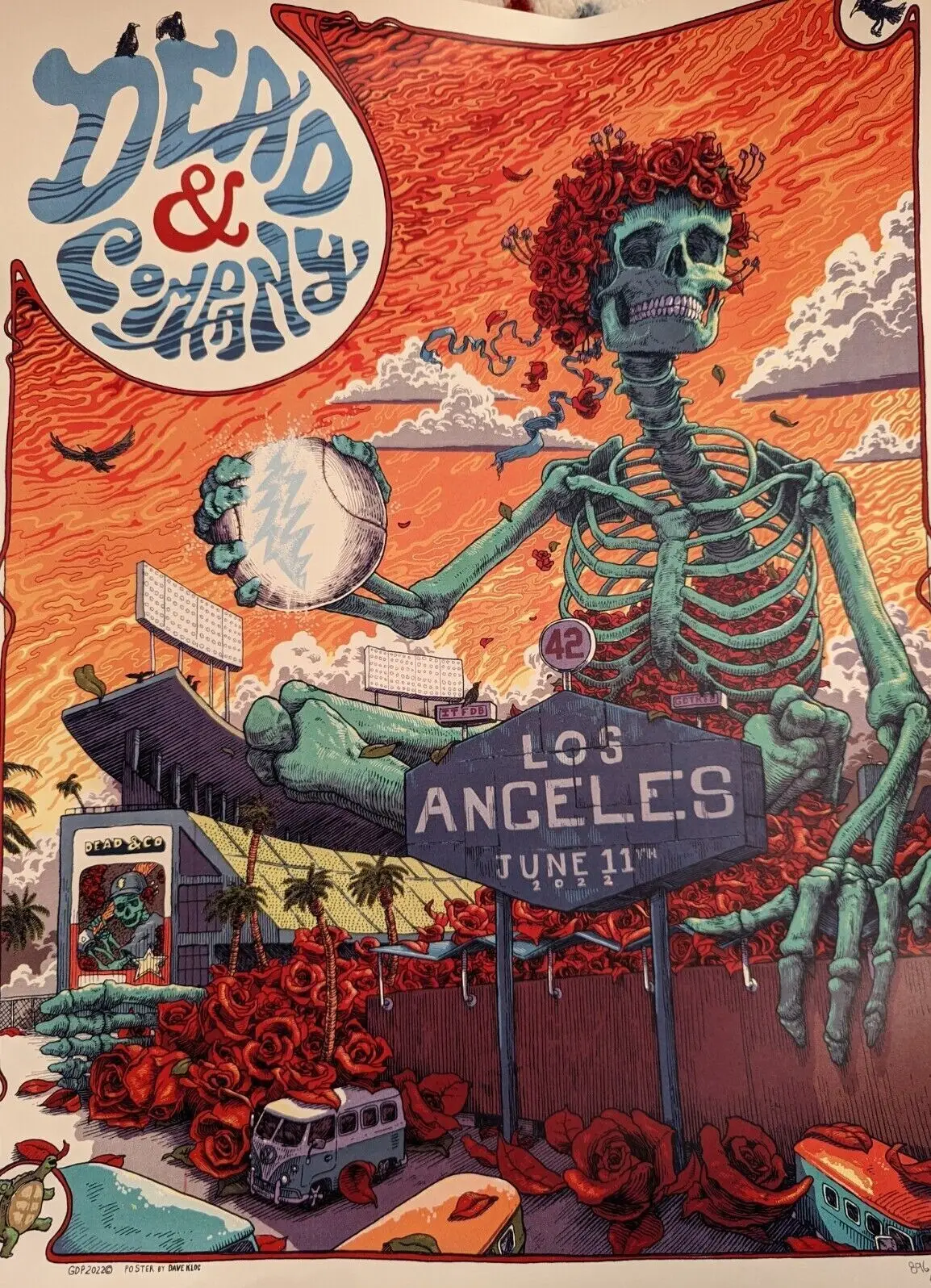 Лето 2022 художественный шелковый постер Dodger Stadium Dead and Company настенные наклейки