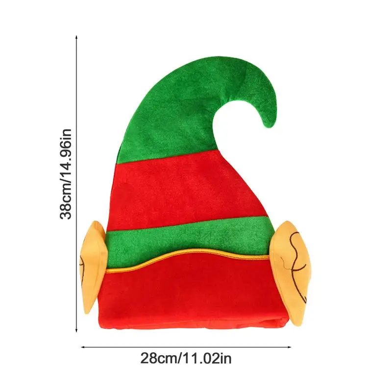Забавные рождественские шапки зеленые и красные конусные эльфы реквизит для