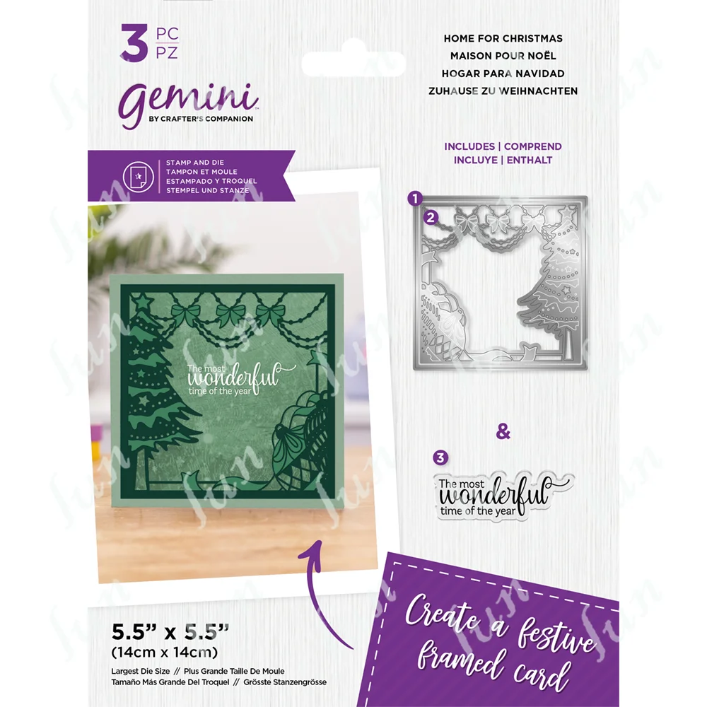 

Die Cards for Making Home for Christmas Wonderful Time Metal Cutting Dies Clear Stamps Set Craft Supplies Scrapbooking Decor