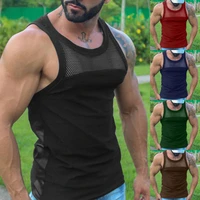 black men vests summer mesh sleeveless shirt tops for mens clothing summer casual gym fitness slim fit shirts top 2022