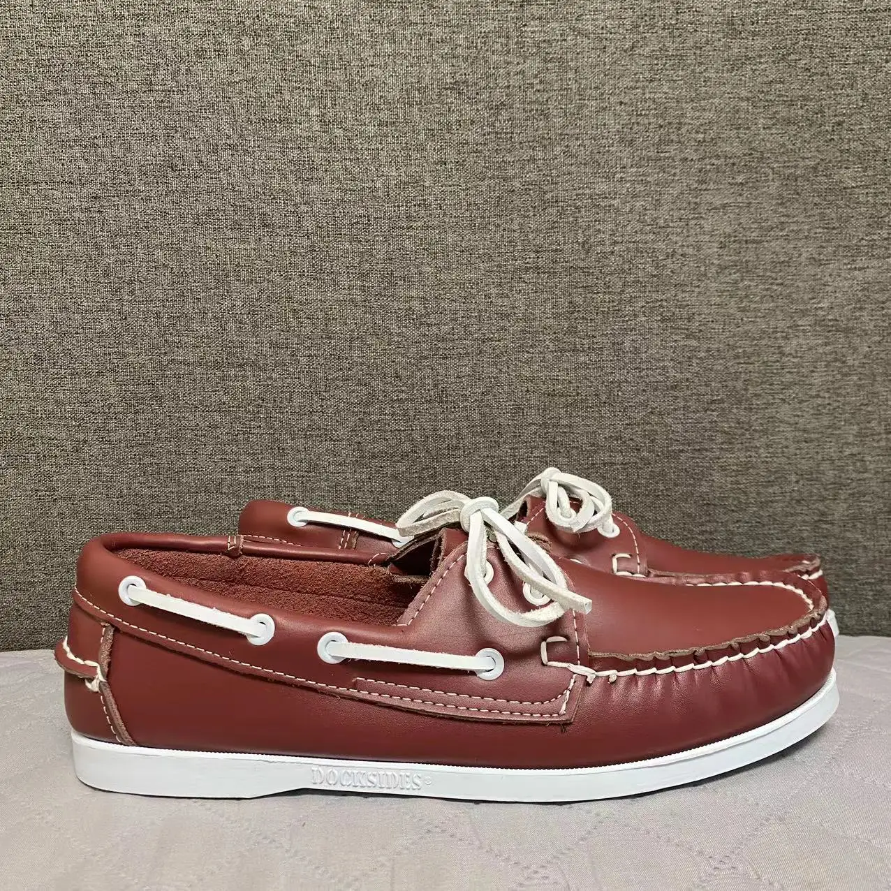 Men Genuine Leather Docksides Boat Shoes,Men Designer Sneakers For Hommme Femme Navy Blue-Brown Hombre Loafers Y063