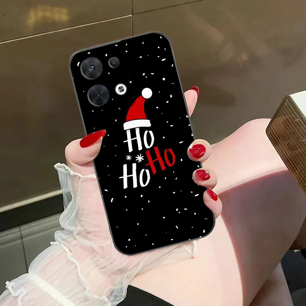 С Рождеством чехол для телефона с шляпой Санта-Клауса OPPO RENO 11 11F 10 8T 8 7Z 7 6Z 6 5 5F 4 4F LITE