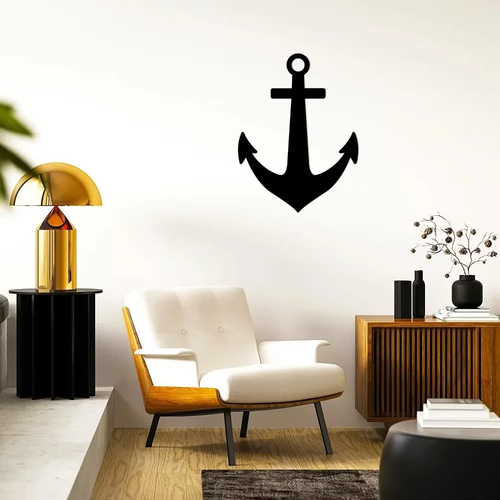Черный Морской Якорь Настенное Искусство Металлическая Декоративная Деталь