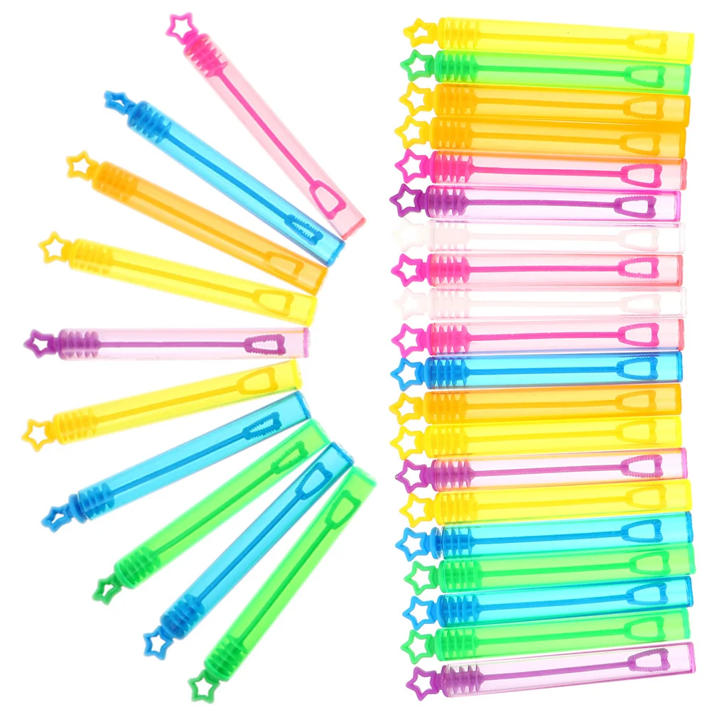 

30 Pcs Empty Bottle Homemade Bubbles Plastic Tubes Cartoon Wand Portable Making Stick Blowing Toys Small Summer Wands