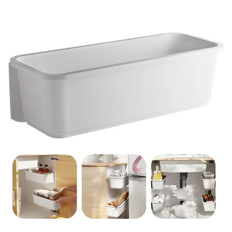 

Kitchen Under Sink Storage Rack Spice Bottle Holder Organizer Shelf Bathroom Organizer Stand Wall-mounted Plastic Chopstick Box