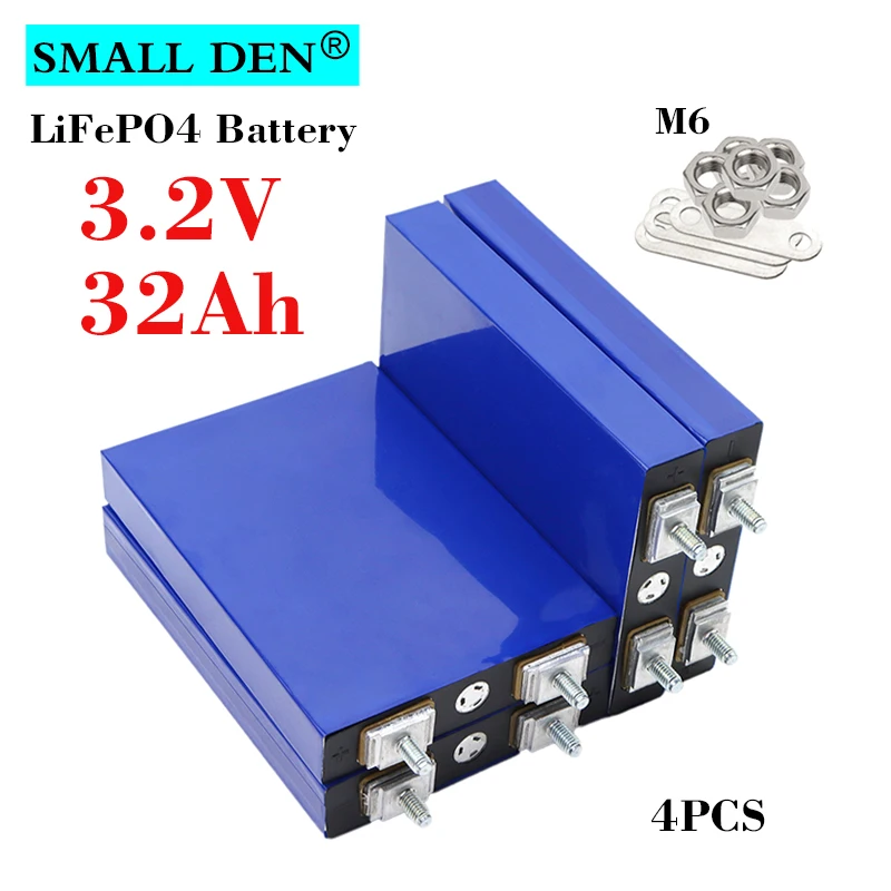 

4pcs New 3.2V 32Ah LiFePO4 battery 12v power supply diy 12v 4S 24v Electric vehicle Motorcycle Inverter Car motor Power battery