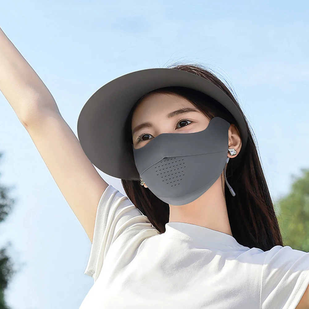 Уличная Солнцезащитная маска для лица дышащая летняя с регулируемым ремешком