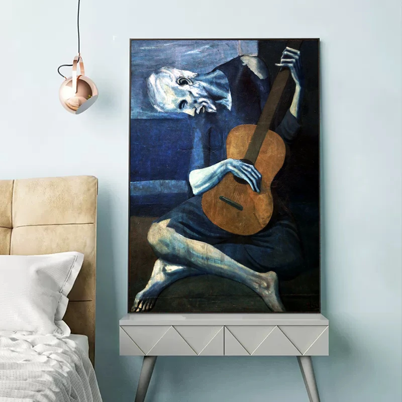 

By Pablo Picasso The Old Guitarist Oil Painting Canvas Painting Wall Art Posters And Prints For Living Room Home Decoration