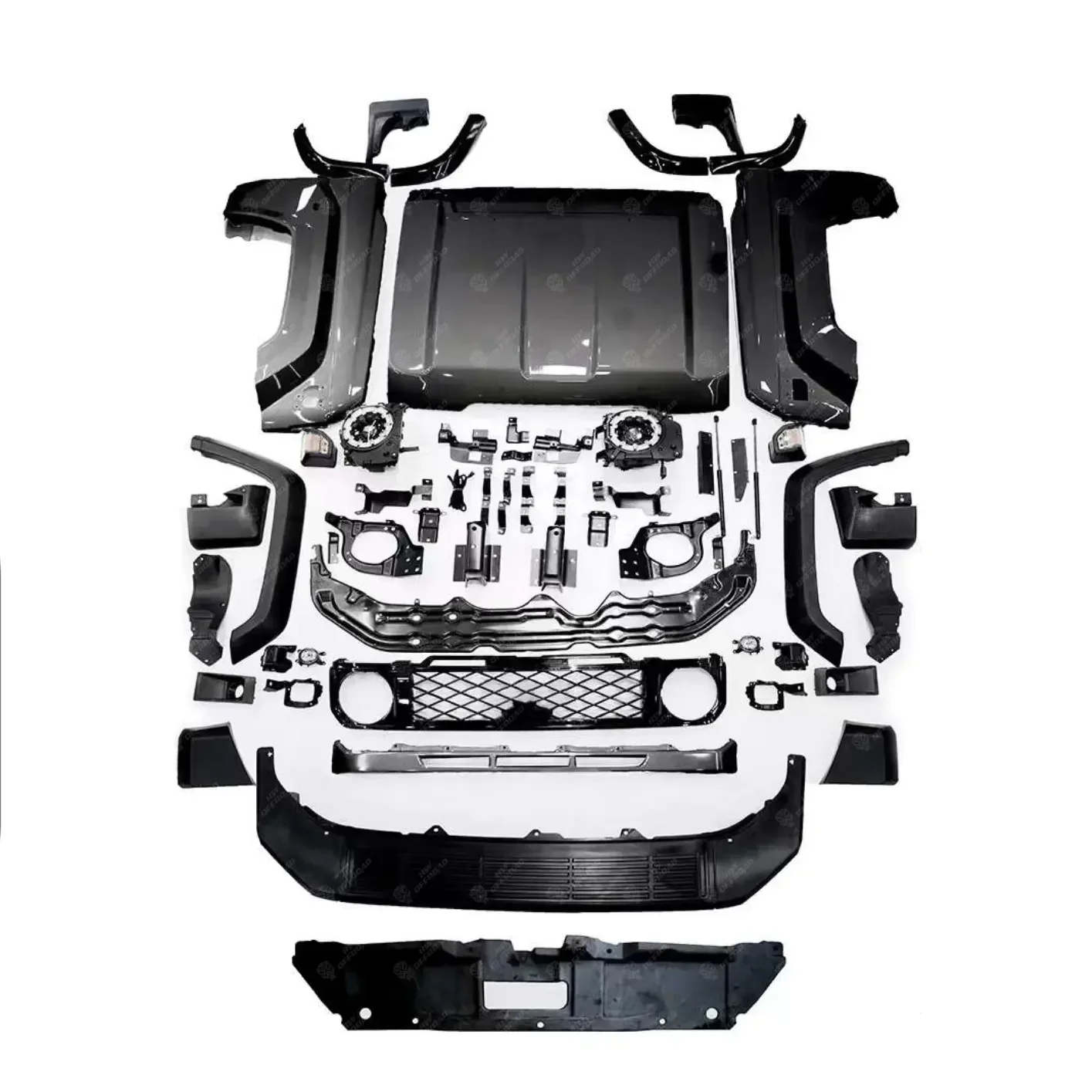 Фото Комплект широкого корпуса Land Cruiser серии 76 2024 для Land Cruiser LC76, обновленные внешние аксессуары, решетка бампера, расширения крыльев №2