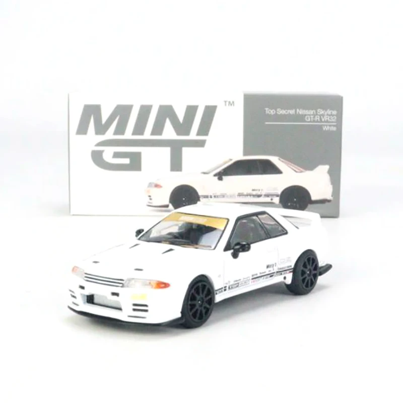 

MINI GT 1:64 Top Secret Nissan Skyline GT-R VR32 White MGT00469-CH RHD Alloy car model Toy racing car