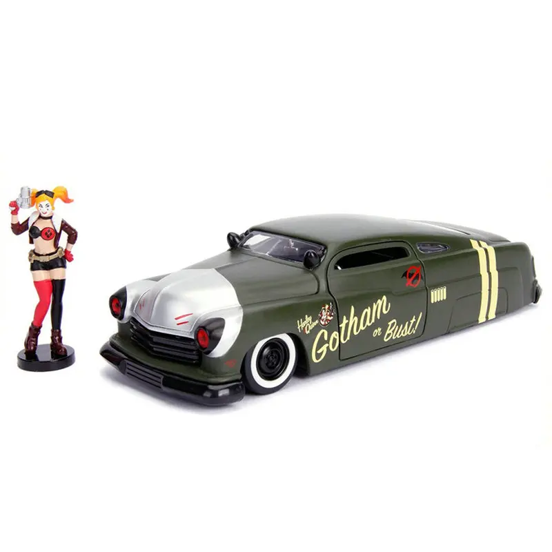 

1:24 Bring a Doll Diecast Alloy Metal Vehicle clown 1951 joker girl Mercury Classic Car Model Die-cast Toys Gifts Display show