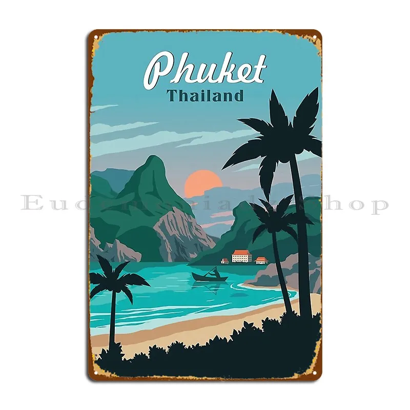 Металлическая табличка Phuket Thailand Vintage