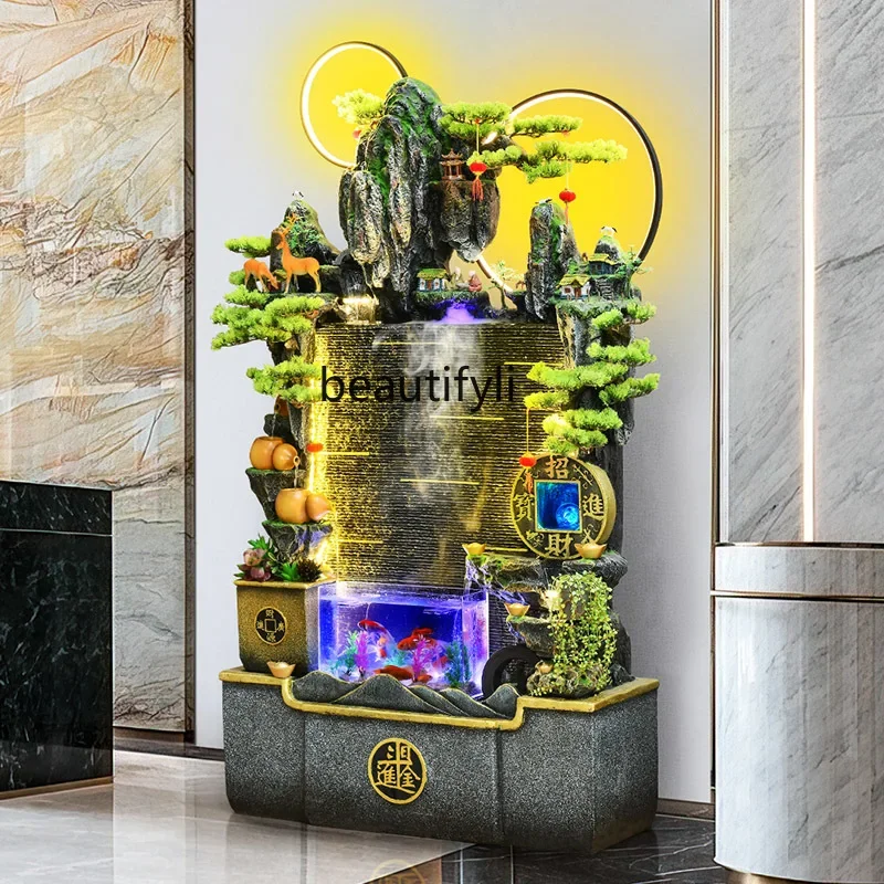 Водная занавеска в китайском стиле настенная каменистая Циркулирующая вода для
