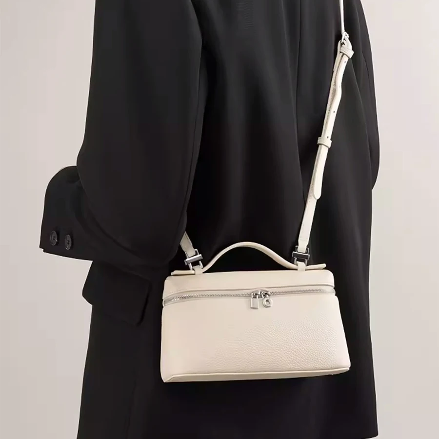 

Женская сумка LP из натуральной кожи, новинка 2023, роскошная маленькая сумочка, трендовый Ланч-бокс, высококачественные сумки через плечо с текстурой личи