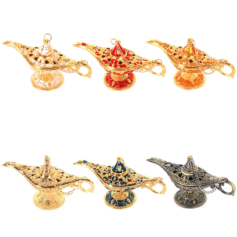 

European Retro Crafts Decoration Creative Ornaments Props Wishing Light Model Collection Gift Metal Trumpet Ancient Magic Lamp