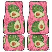 avocado slices leaves pink back ground front and back car mats 045109