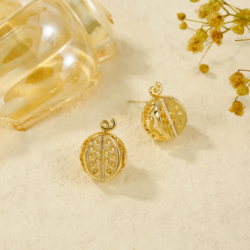 Новые золотые серьги-гвоздики Badu в форме арбуза модные женские мини-серьги с