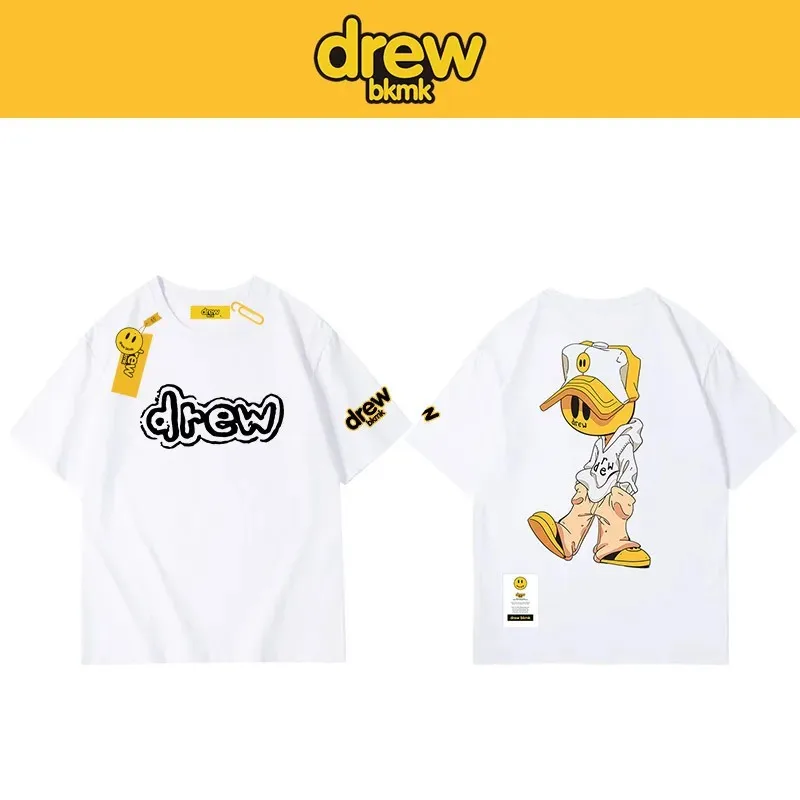 

DREW House 2022 Summer Hip Hop T Shirt Men Women Brand Smiley Harajuku Men T-Shirts Fashion Justin Bieber Letter Print Tees Tops