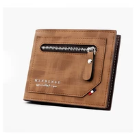 three fold new wallet mens brand coin wallet short small purse multifunctional wallet business zipper purse billetera hombre